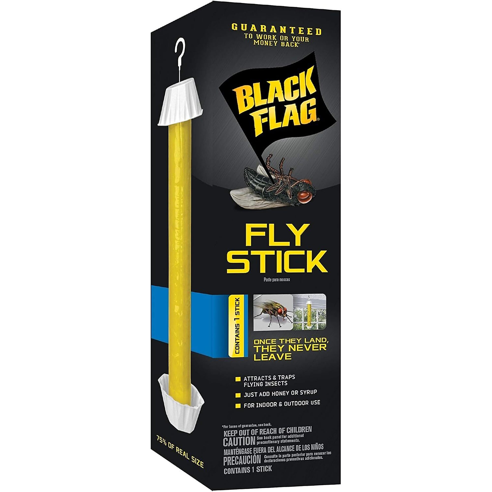 Black Flag Fly Stick, Trap Houseflies and Flying Insects, Model #hg94212w1